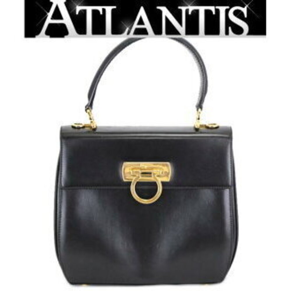 Salvatore Ferragamo Gancini handbag leather black